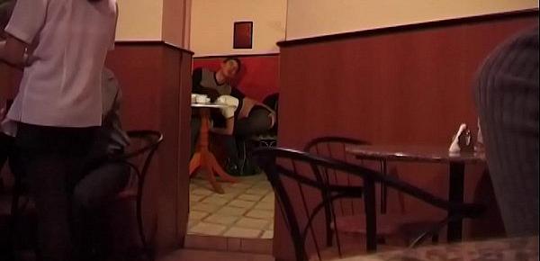  brutal anal sex in a public coffee shop